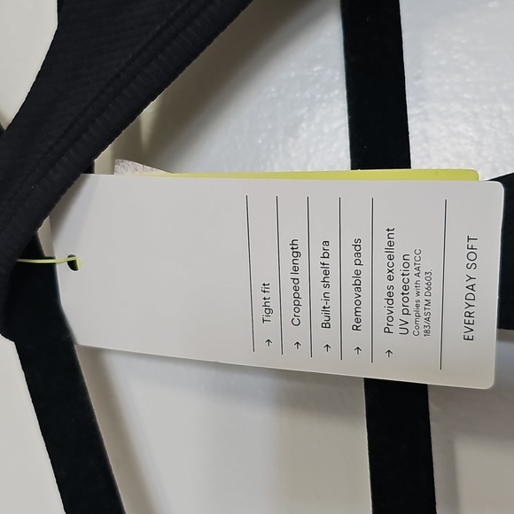 NWT All In Motion UPF 50+ Workout Rib Racerback Crop Tank Top Black XS - Picture 5 of 7